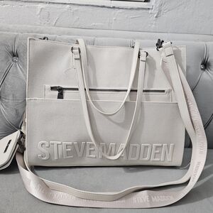 Steve Madden White Tote Bag